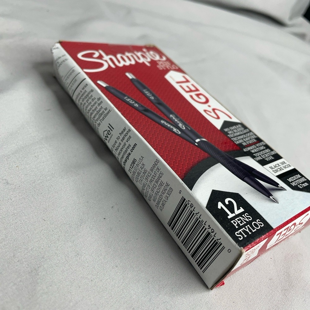 Sharpie S-Gel Black Ink 0.7mm Medium Point Pens 12 Pack Smooth No Smear NEW - Picture 3 of 5